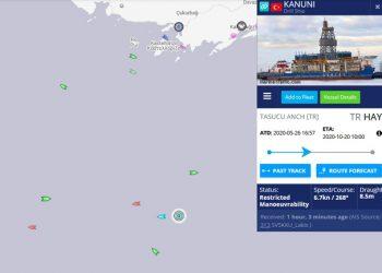 Αιφνιδιαστική εμφάνιση του τουρκικού γεωτρύπανου Kanuni νότια από το Καστελόριζο!