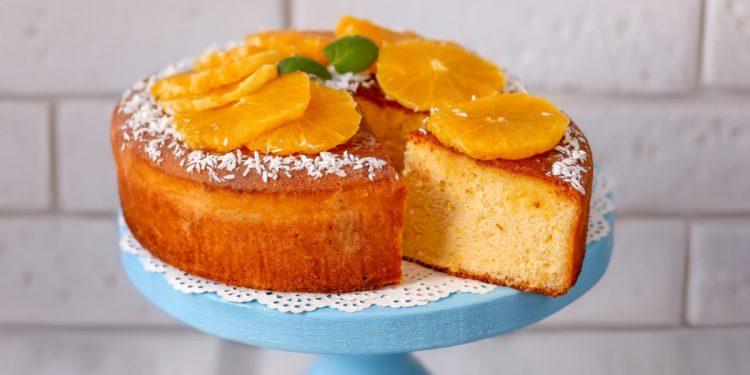 Νηστίσιμο κέικ με ταχίνι με πορτοκάλι