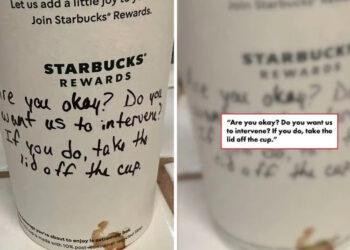 Το μήνυμα επάνω στο χάρτινο ποτήρι του καφέ της έσωσε τη ζωή.