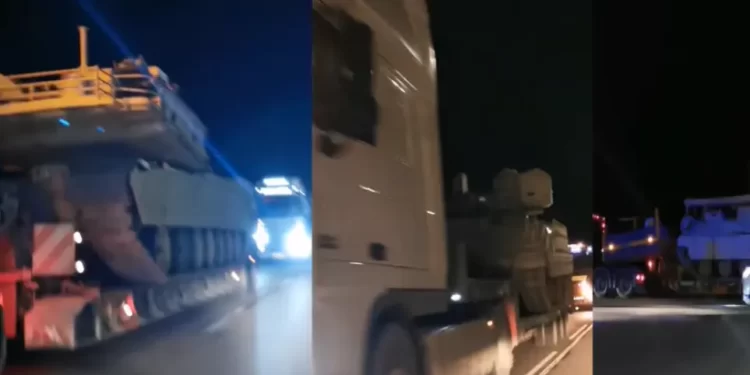 Στρατιωτικός εξοπλισμός των ΗΠΑ μεταφέρεται με νταλίκες από τη Ρουμανία στην Ξάνθη .
