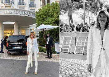 Βίκυ Καγιά: Εντυπωσιακή εμφάνιση στις Κάννες με λευκό κοστούμι!