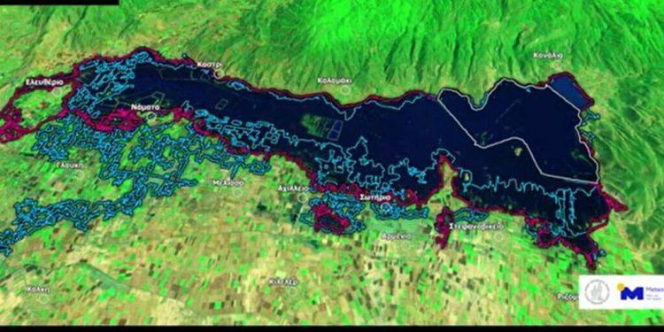 Η Κάρλα ξεπέρασε την έκταση που είχε το 1962: Η εξέλιξη των πλημμυρών από δορυφορικές απεικονίσεις στη λίμνη