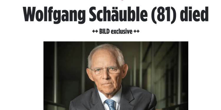 Πέθανε ο Βόλφγκανγκ Σόιμπλε σε ηλικία 81 ετών