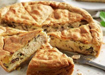 Πίτα με κοτόπουλο και κεφαλογραβιέρα