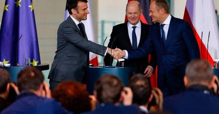 Μακρόν, Σολτς, Τουσκ: Αποφασισμένοι να συνεχίσουμε να στηρίζουμε την Ουκρανία
