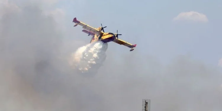 Πλάνο από το πύρινο μέτωπο στη Θέρμη Θεσσαλονίκης ΠΑΠΑΝΙΚΟΣ ΓΙΑΝΝΗΣ / INTIME