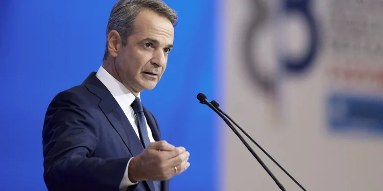 Ο πρωθυπουργός Κυριάκος Μητσοτάκης κατά την ομιλία του στην 88η ΔΕΘ / Φωτογραφία: Γ.Τ Πρωθυπουργού / ΠΑΠΑΜΗΤΣΟΣ