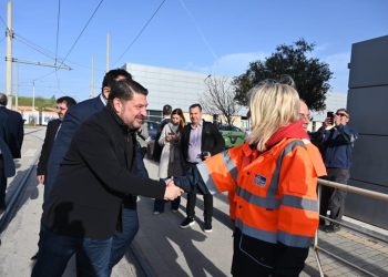 Αυτοψία Χαρδαλιά στο έργο επέκτασης του αμαξοστασίου των τραμ στο Ελληνικό