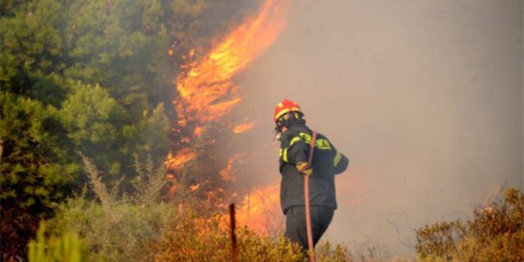 Μεγάλη φωτιά στους Τσακαίους Καρύστου