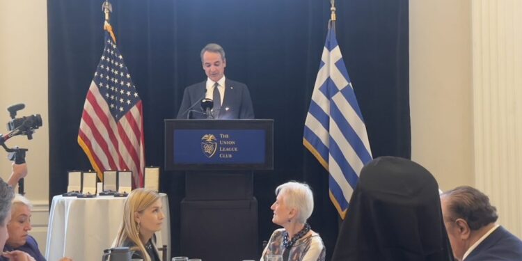 Ο Πρωθυπουργός Κυριάκος Μητσοτάκης έδωσε μήνυμα αισιοδοξίας και ισχύος για την Ελλάδα κατά την ομιλία του στη Νέα Υόρκη. ΦΩΤΟΓΡΑΦΙΑ: «ΕΘΝΙΚΟΣ ΚΗΡΥΞ»/ΧΡΙΣΤΟΔΟΥΛΟΣ ΑΘΑΝΑΣΑΤΟΣ